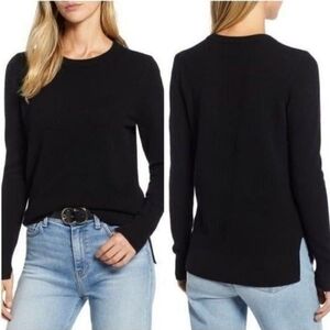 Halogen Black 100% Cashmere Crew Neck Sweater Women's Basics Size M